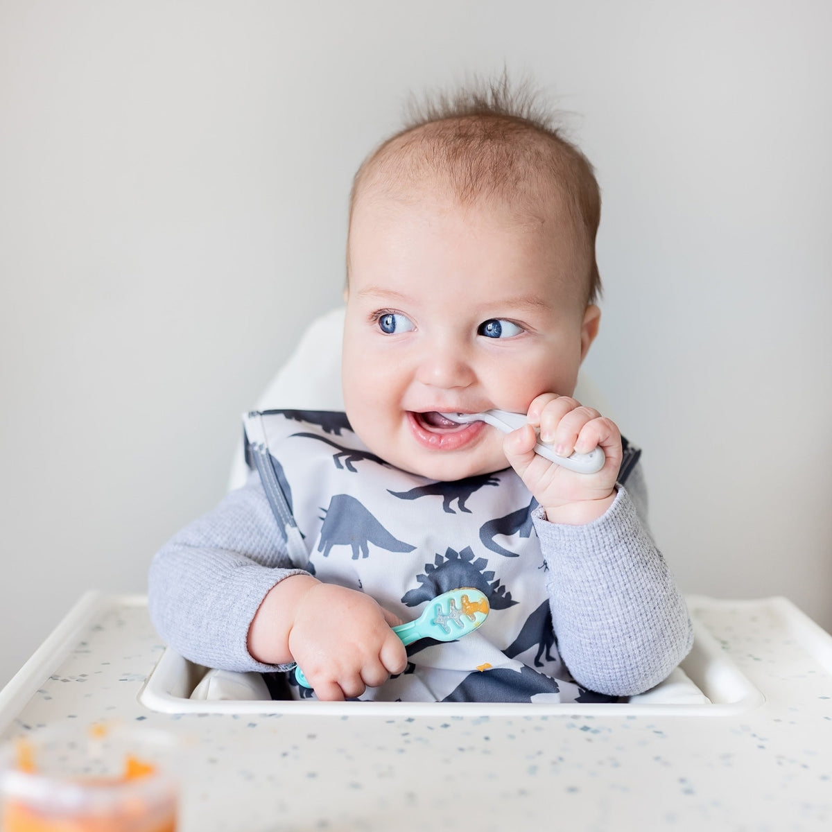 Baby's First Spoons | Aqua, Grey, & Blue